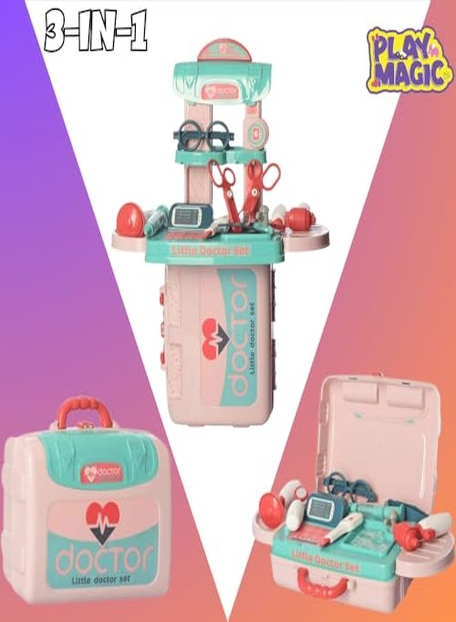 PlayMagic Doctor Kit Set for Toddlers with Convertible Suitcase | Pretend Play Doctor Toy Set for Kids| Little Doctor Set for Kids 3+ Years Girls Boys| Best Birthday Gift - Image 4